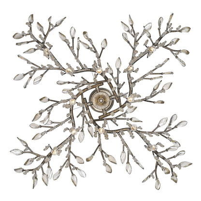 Autumn Twilight 40"W Mystic Gold Crystal 12-Light Chandelier