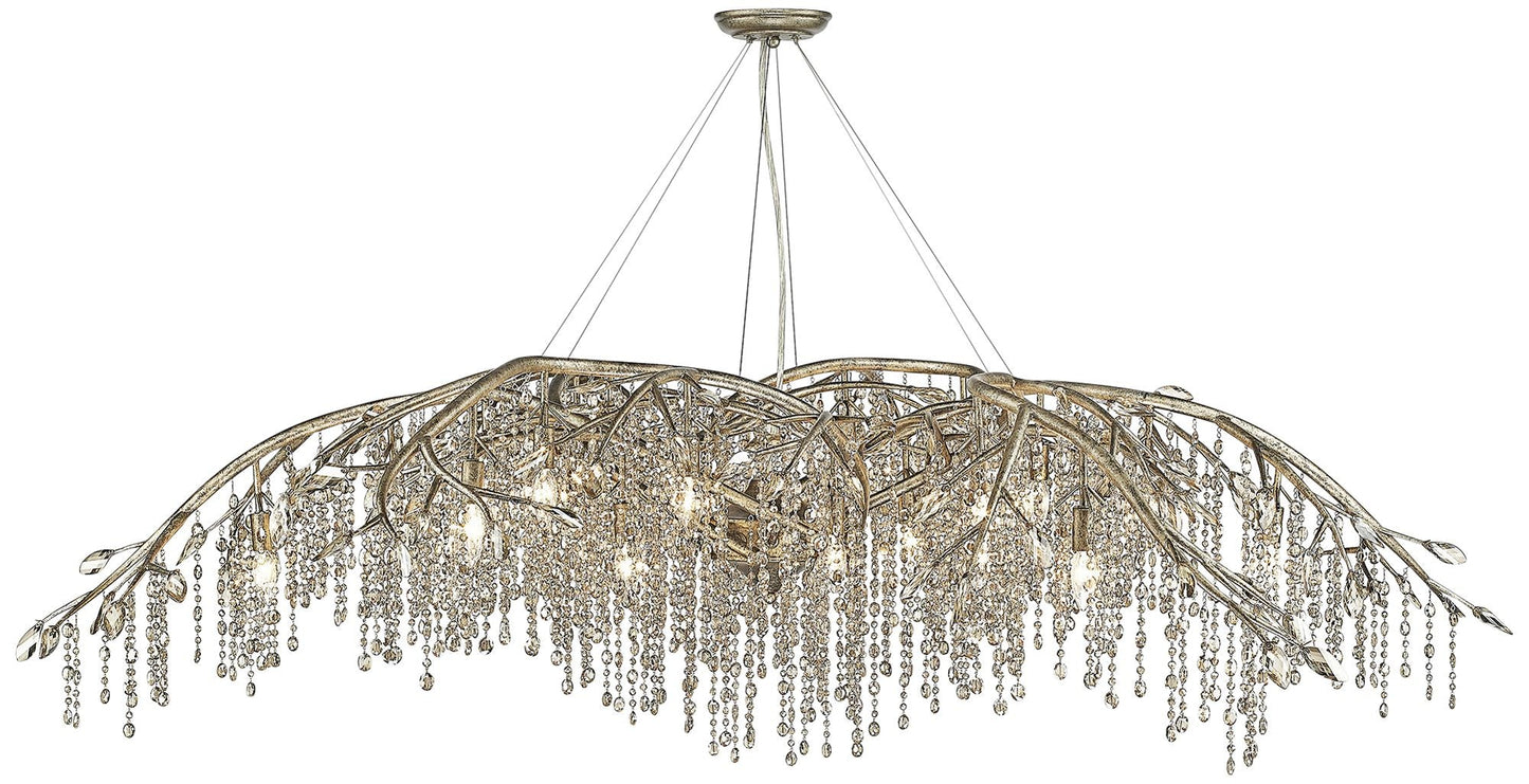 Autumn Twilight 95" Wide Mystic Gold 24-Light Chandelier