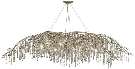 Autumn Twilight 95" Wide Mystic Gold 24-Light Chandelier