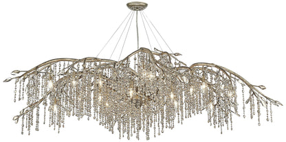 Autumn Twilight 95" Wide Mystic Gold 24-Light Chandelier