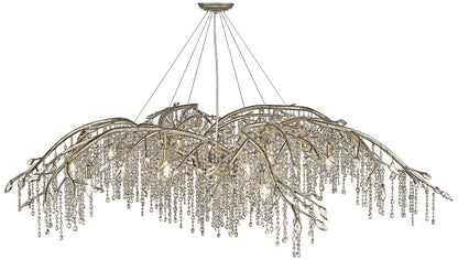Autumn Twilight 95" Wide Mystic Gold 24-Light Chandelier
