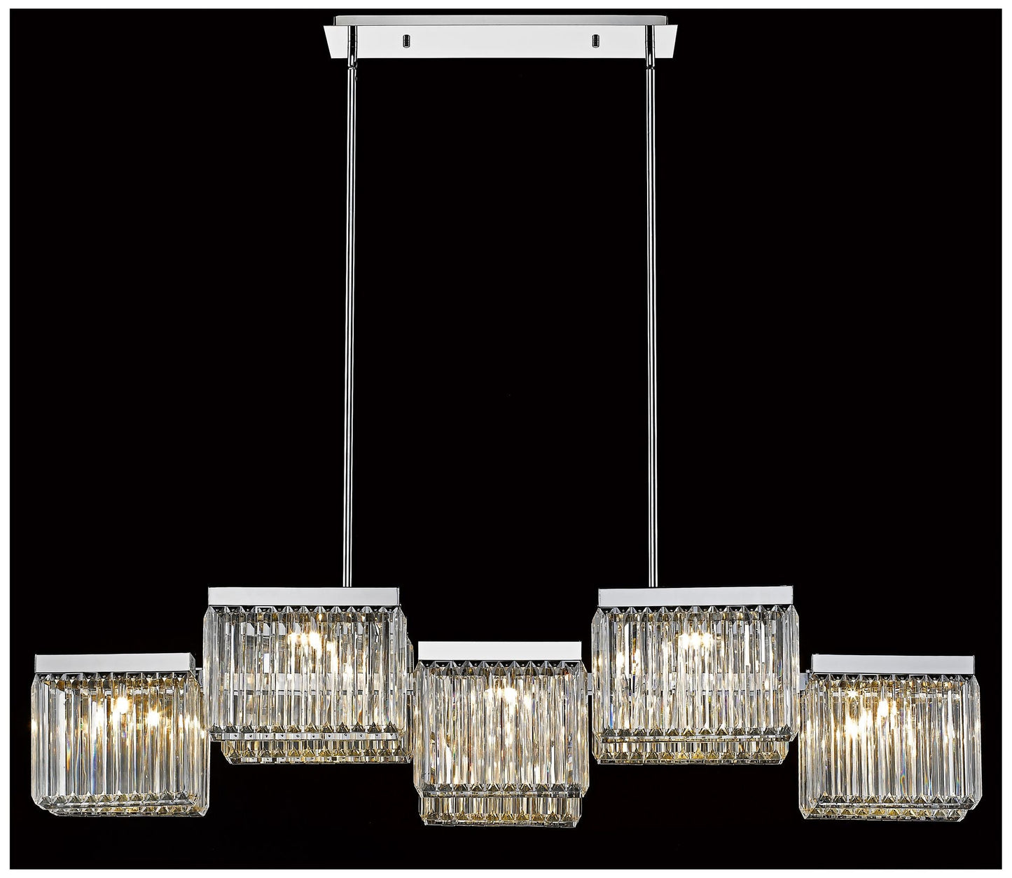Avenue Broadway 57"W Nickel Kitchen Island Light Chandelier