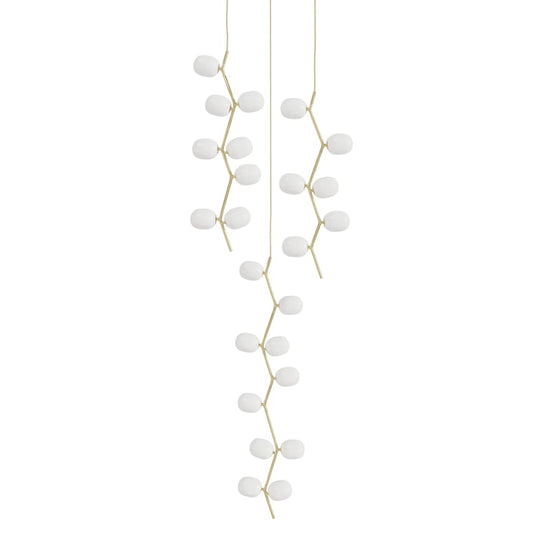Avenue Lighting Hampton 24 Light 26" Wide Abstract Multi Light Pendant with Hand-Blown Glass Shades