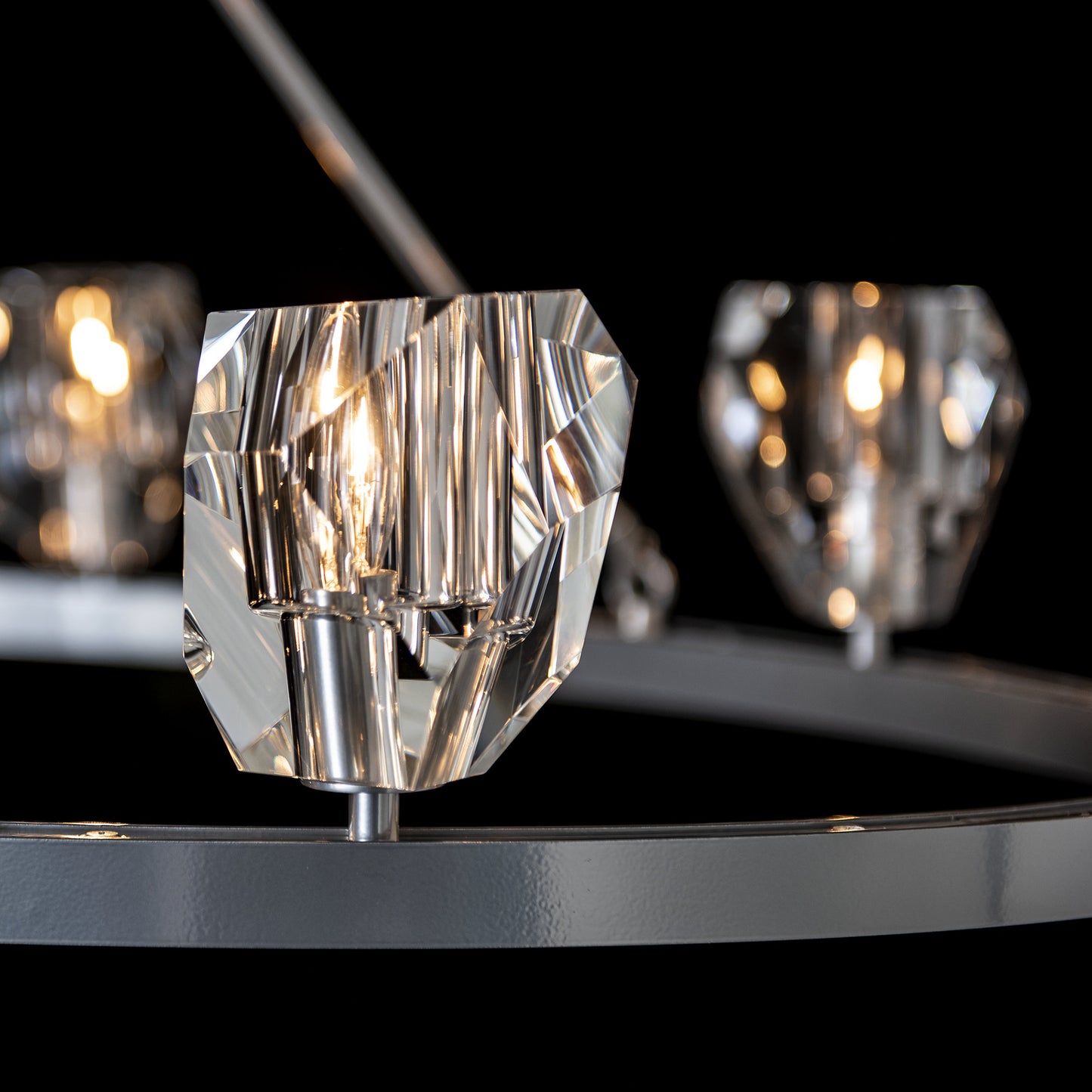 Gatsby 8-Light Chandelier, Sterling Finish, Crystal AccentsBy Hubbardton Forge
