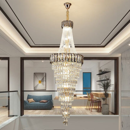 Saint-Auban | Luxury Elegant Crystal Chandelier For Stairway, Smoke Grey, Dia27.6"By Miron Demid LLC