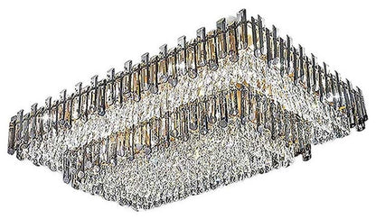 Acciano | Modern Rectangular Crystal LED Chandelier, L39.4xw27.5xh12.9", Warm LightBy Miron Demid LLC