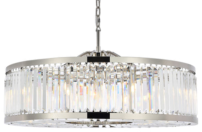 Elegant Lighting 1233G43/RC Chelsea 10 Light 44"W Crystal Drum - PolishedBy Elegant Furniture & Lighting