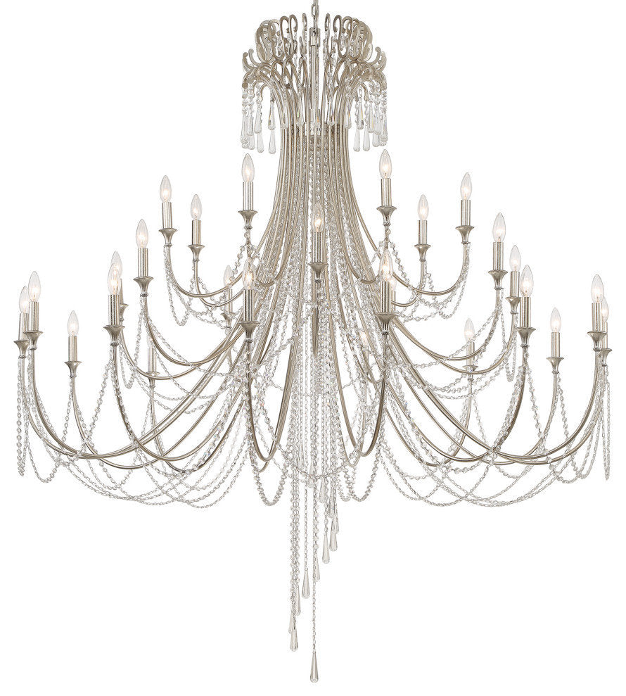Arcadia 28 Light Antique Silver ChandelierBy Crystorama Lighting
