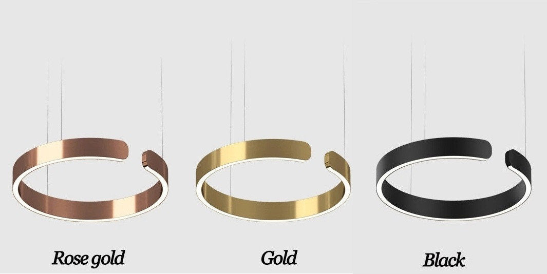 Brig-Glis | Gold Spiral LED Chandelier for Living Room, 3 Rings Large - Dia31.5x23.6x15.8" / Dia80x60x40cmBy Miron Demid LLC