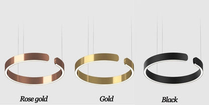 Brig-Glis | Gold Spiral LED Chandelier for Living Room, 3 Rings Large - Dia31.5x23.6x15.8" / Dia80x60x40cmBy Miron Demid LLC