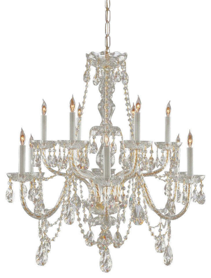 Traditional Crystal 12 Light Spectra Crystal Brass ChandelierBy Crystorama Lighting