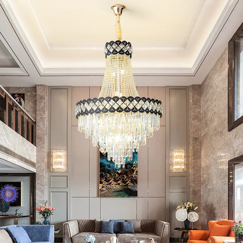 Chateauneuf-Grasse | Classical Duplex Crystal Chandelier, Dia45.3xh70.9" / Dia115xh180cm, Cool LightBy Miron Demid LLC