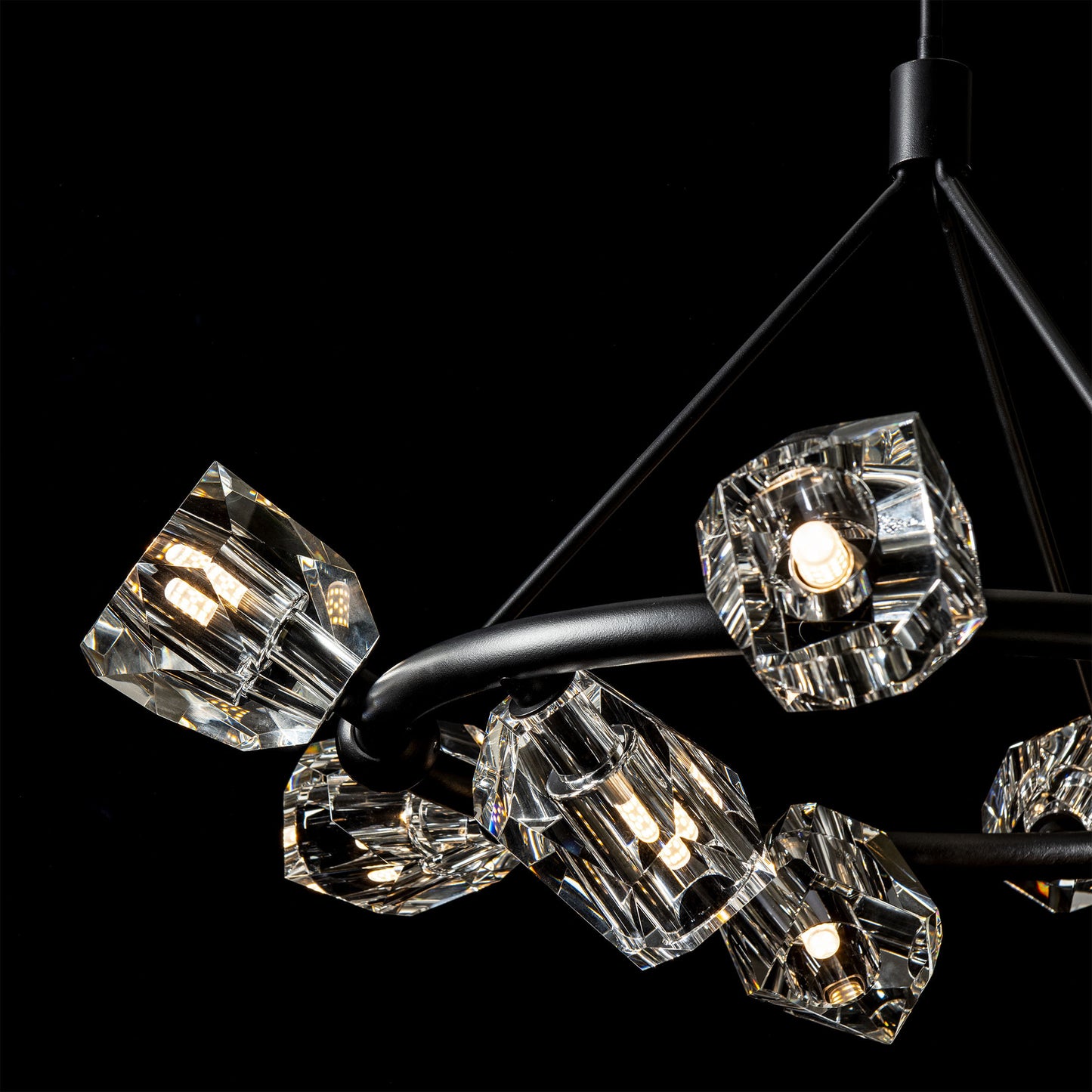 Gatsby 9-Light Ring Pendant - Black - CrystalBy Hubbardton Forge