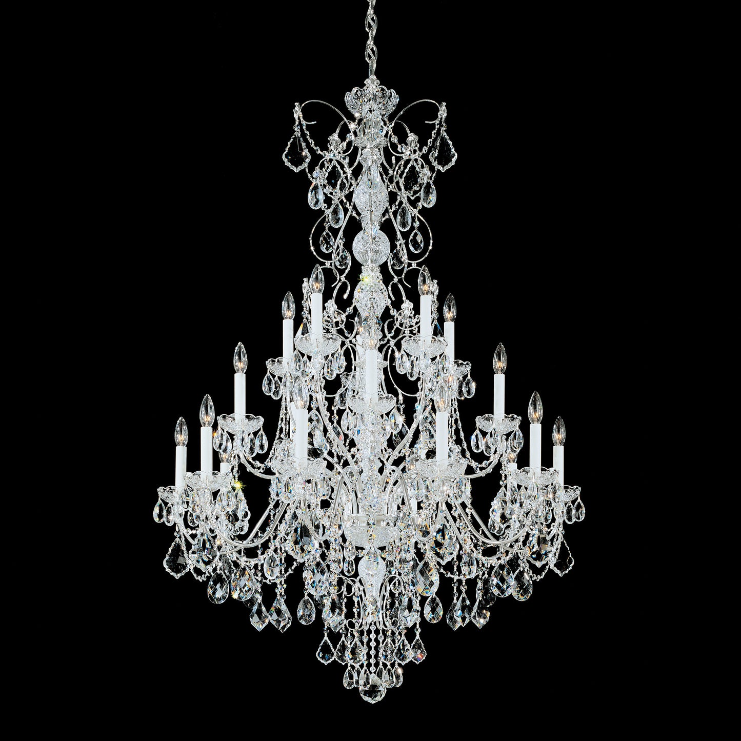 Century 20-Light Chandelier in Silver With Clear Heritage CrystalBy Schonbek