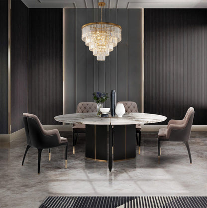 15-Light Five Tier Gold  Chandelier with Clear Hanging CrystalsBy Design Living