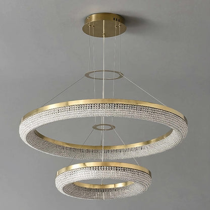 Bergamo Double Ring Crystal ChandelierBy Morsale.com