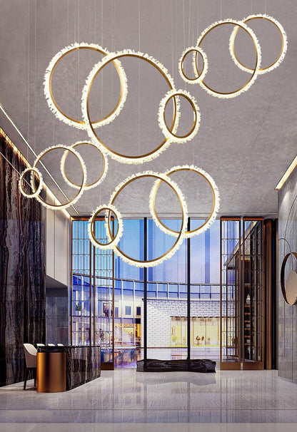 MIRODEMI? Aarau | Crystal Pendant Light in the Shape of Rings, Dia15.7+23.6+31.5", Cool LightBy Miron Demid LLC