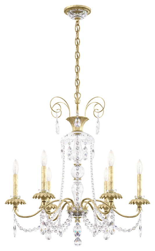 Schonbek At1006N-44H 6 Light Crystal Chandelier, Heirloom SilverBy Schonbek