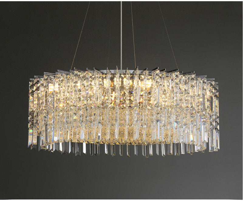 Ischia di Castro | Modern Luxury Drum Crystal LED Chandelier in Creative Design, Gold, Dia31.5xh11.0", Warm Light, Non-DimmableBy Miron Demid LLC