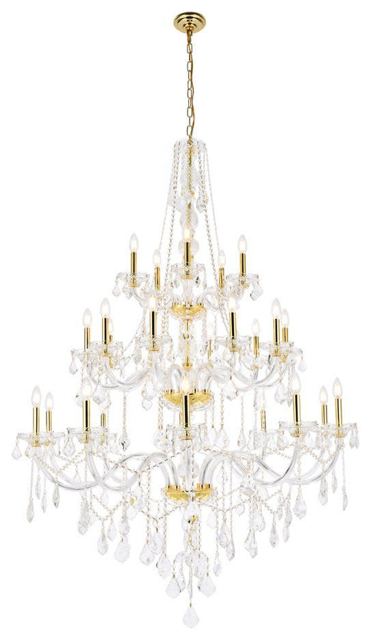 Elegant Lighting V7825G43/RC Verona 25 Light 43"W Crystal - GoldBy Elegant Furniture & Lighting