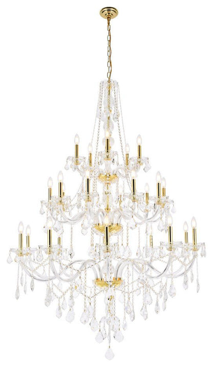 Elegant Lighting V7825G43/RC Verona 25 Light 43"W Crystal - GoldBy Elegant Furniture & Lighting