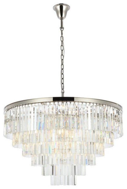 Elegant Lighting 1201D44/RC Sydney 33 Light 44"W Crystal - Polished NickelBy Elegant Furniture & Lighting