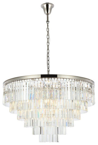 Elegant Lighting 1201D44/RC Sydney 33 Light 44"W Crystal - Polished NickelBy Elegant Furniture & Lighting