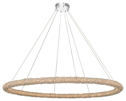 Lina 60x2" 1-Light Contemporary Large Pendants, Polished ChromeBy Allegri Crystal by Kalco Lighting