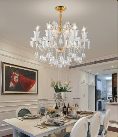 Villars-sur-Glane | European-style Wind Chime Luxury Crystal Candle Chandelier, 15 HeadsBy Miron Demid LLC