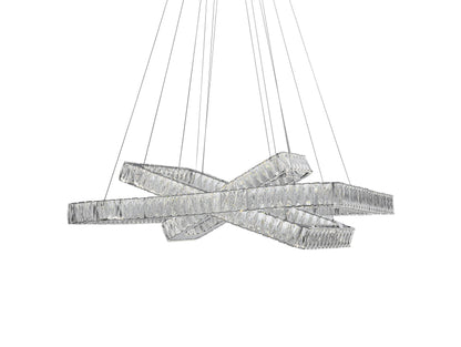 Crystal Elegance Integrated LED 3 Rectangles ChandelierBy Finesse Decor