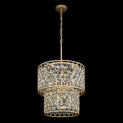 Windsor 7-Lt 2-Tier Crystal Chandelier - French Gold/Matte BlackBy Varaluz