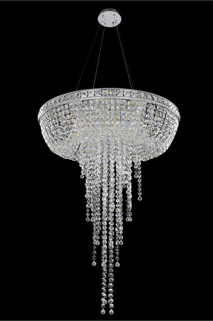 Cascata Convertible Pendant, Flush Mount, Chrome, 32"By KALCO LIGHTING