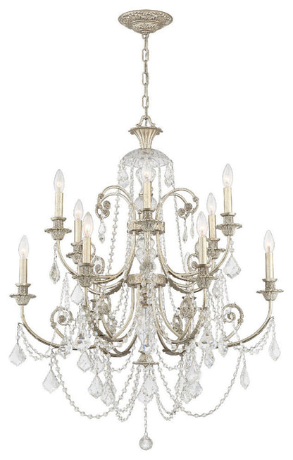 Regis 12 Light Swarovski Strass Crystal Silver ChandelierBy Crystorama Lighting