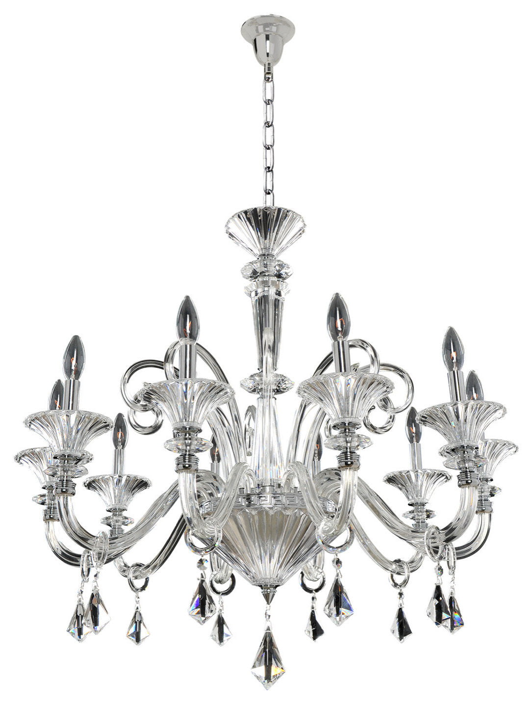 Chauvet 32.5"x31" 10-Light Transitional Chandelier by AllegriBy Allegri Crystal by Kalco Lighting