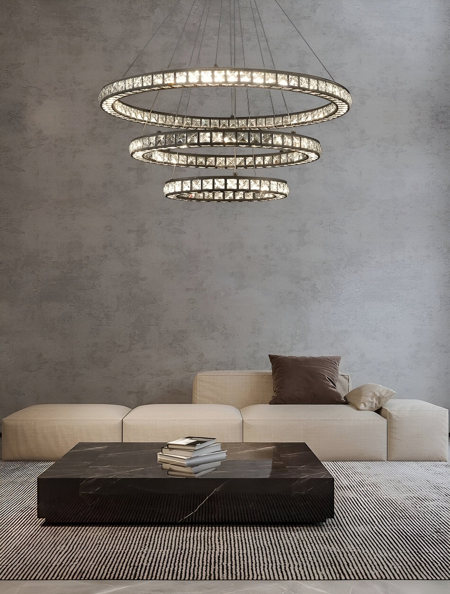 Antwerpen | Ring Gold Crystal Chandelier for Living Room, 17.7*23.6*31.5"By Miron Demid LLC