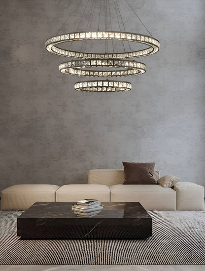 Antwerpen | Ring Gold Crystal Chandelier for Living Room, 17.7*23.6*31.5"By Miron Demid LLC