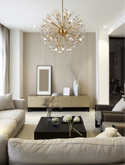 Elegant Lighting 2500D32SG Vera 32 inch crystal starburst round pendant in goldBy Elegant Furniture & Lighting