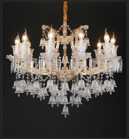 Villars-sur-Glane | European-style Wind Chime Luxury Crystal Candle Chandelier, 15 HeadsBy Miron Demid LLC