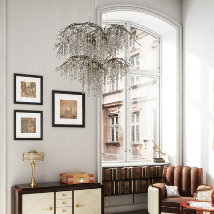 Autumn Twilight 18-Light, Two Tier Chandelier, Mystic Gold, Mystic GoldBy Golden Lighting