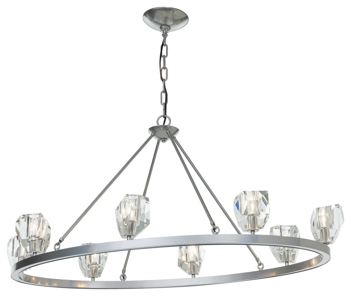 Gatsby 8-Light Chandelier, Sterling Finish, Crystal AccentsBy Hubbardton Forge