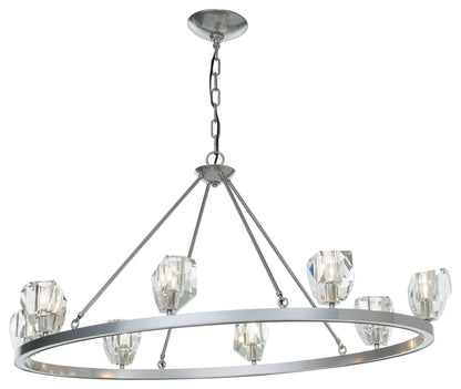 Gatsby 8-Light Chandelier, Sterling Finish, Crystal AccentsBy Hubbardton Forge