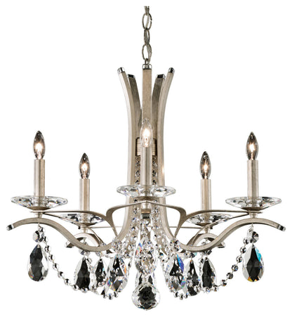 Vesca 5-Light Chandelier in Antique Silver With Clear Heritage CrystalBy Schonbek
