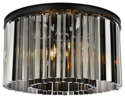 Elegant Lighting 1208F26-SS/RC Sydney 8 Light 26"W Flush Mount - Matte BlackBy Elegant Furniture & Lighting