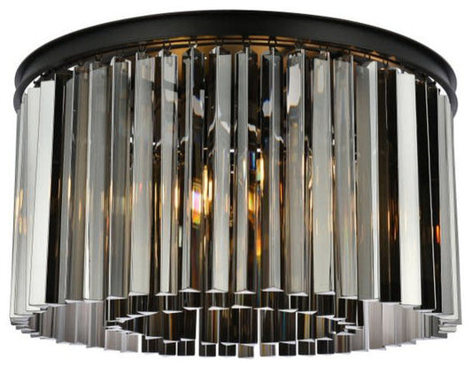Elegant Lighting 1208F26-SS/RC Sydney 8 Light 26"W Flush Mount - Matte BlackBy Elegant Furniture & Lighting
