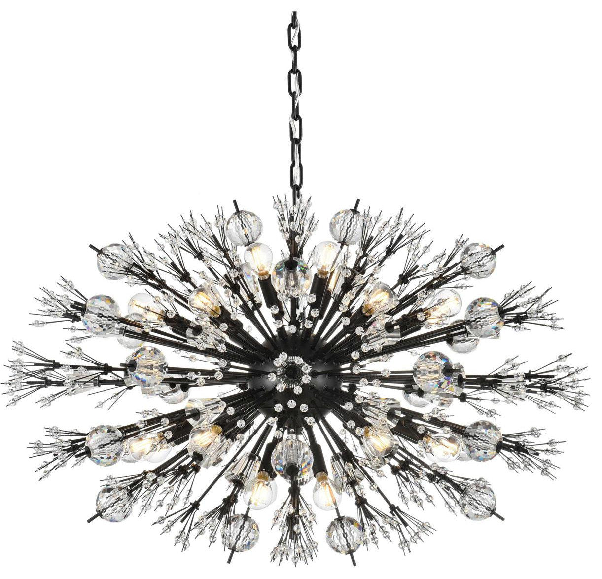 Vera 24 Light Pendant, BlackBy Elegant Furniture & Lighting