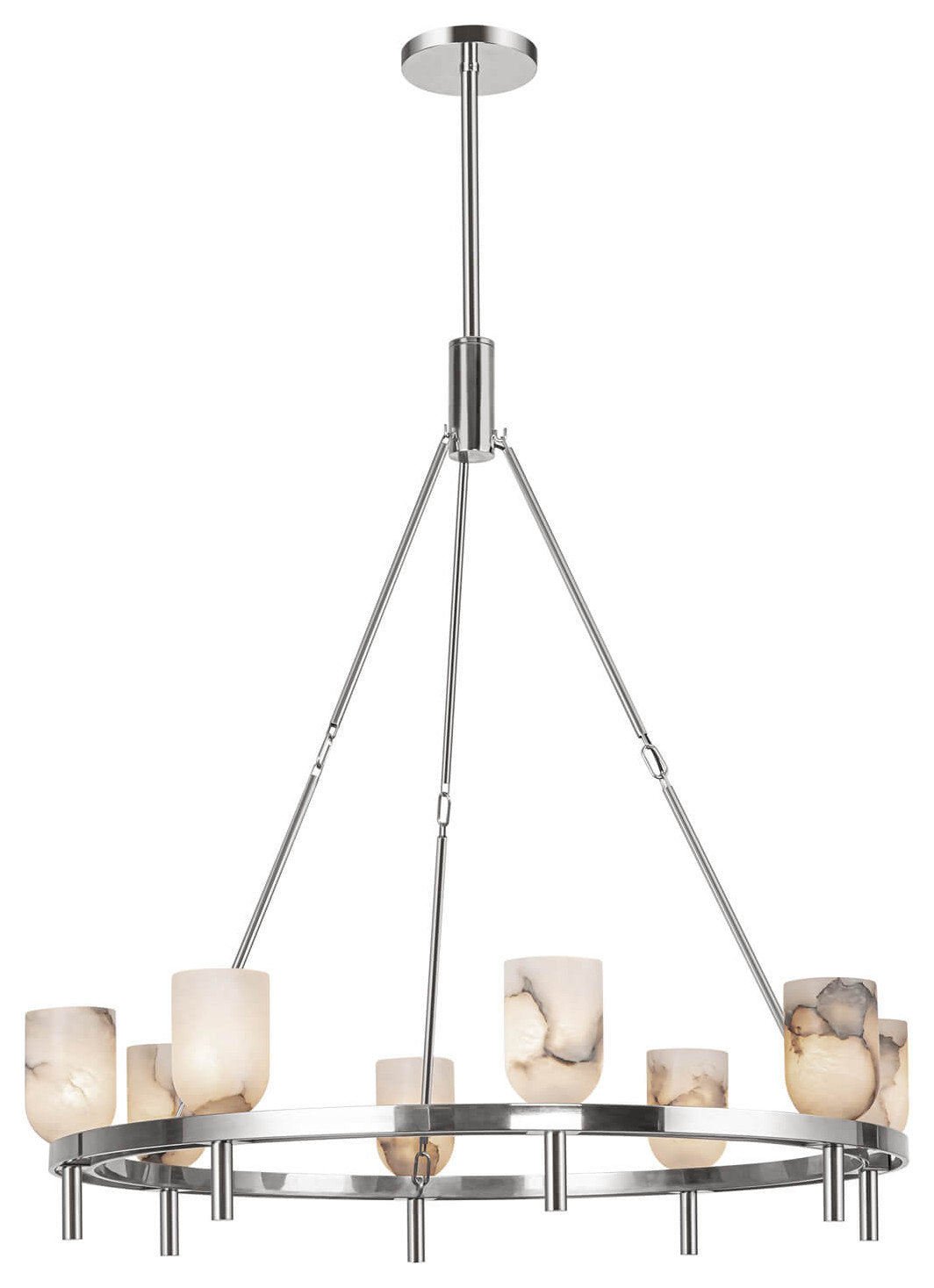 Alora Lighting Lucian 8 Light 36" Chandelier, Polished NickelBy Kuzco Lighting LLC