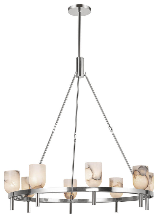 Alora Lighting Lucian 8 Light 36" Chandelier, Polished NickelBy Kuzco Lighting LLC