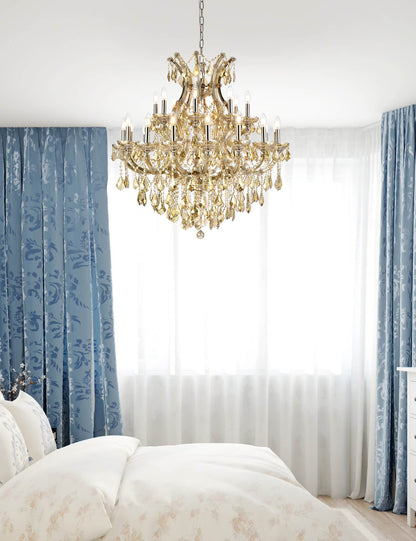 Elegant Lighting 2800D36-GT/RC Maria Theresa 24 Light 36"W - Golden TeakBy Elegant Furniture & Lighting