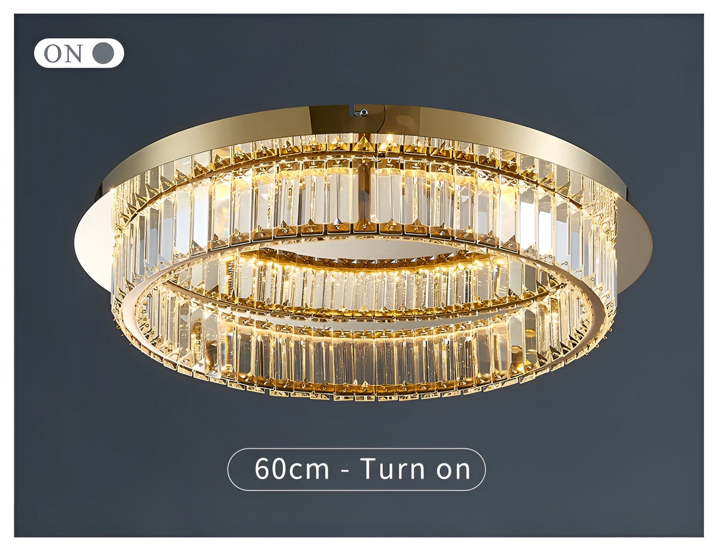 Adrara | Stunning Gold Led Crystal Ceiling Chandelier, 31.5''By Miron Demid LLC