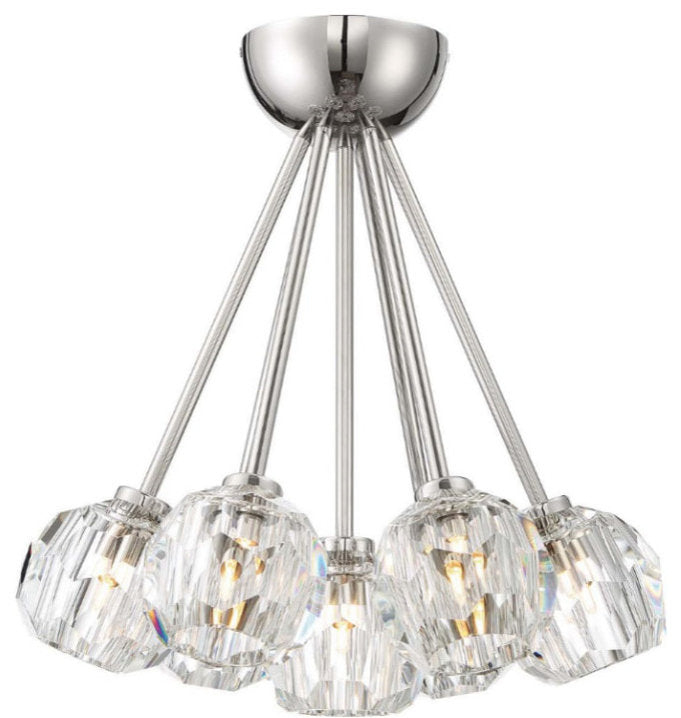 Parisian Flush Mount - Aged Brass with Crystal, LargeBy ZEEV LIGHTING
